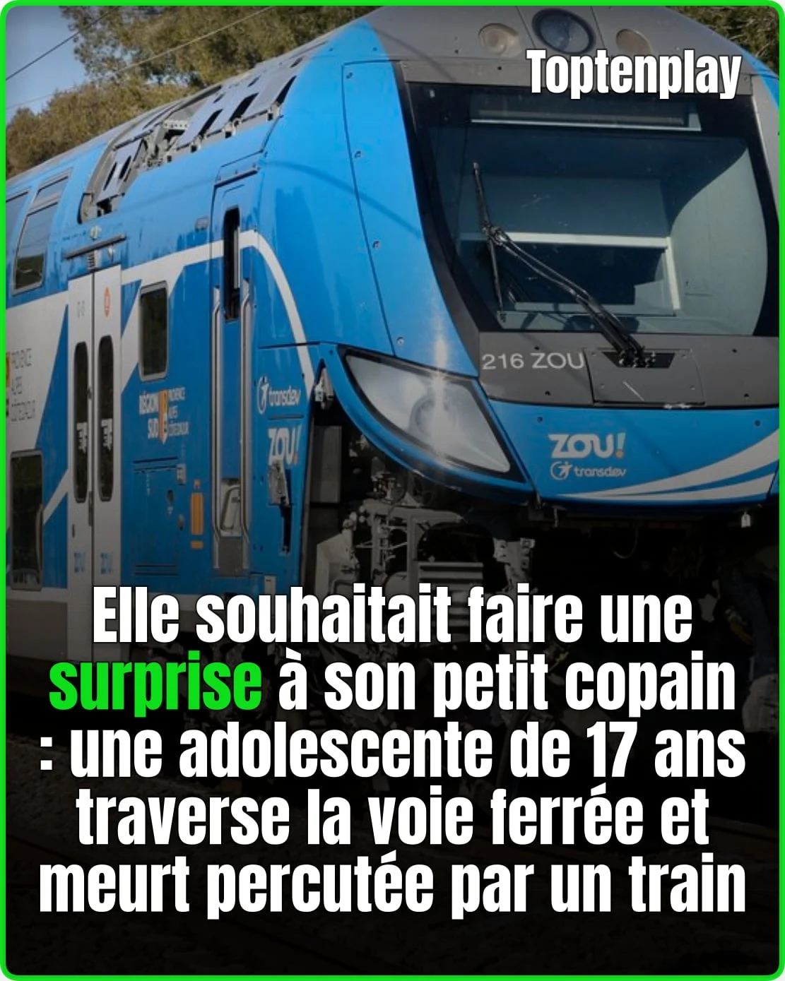 Distraite par son téléphone, une ado de 17 ans percutée mortellement par un train