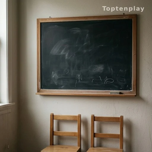 Tableau noir avec traces de craie dans une salle évoquant une enfance partagée