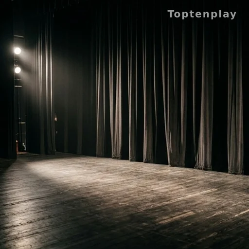 Scène de théâtre vide avec éclairage latéral dramatique