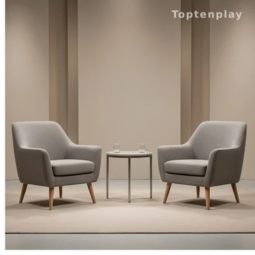 Plateau de télévision dédié à la santé avec deux fauteuils face à face