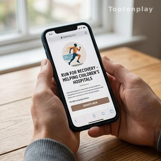 Smartphone affichant une page de collecte de fonds pour un enfant malade