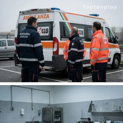 Secouristes intervenus sur une aire d'autoroute italienne un dimanche matin