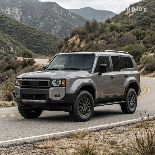 Grand SUV aux lignes carrées et passages de roues marqués, style tout-terrain