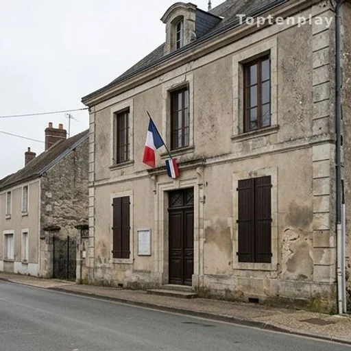Façade d'une mairie de commune rurale française, Maule Yvelines