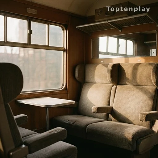 Compartiment de train années 1950 évoquant la rencontre de Philippe Bouvard et Colette