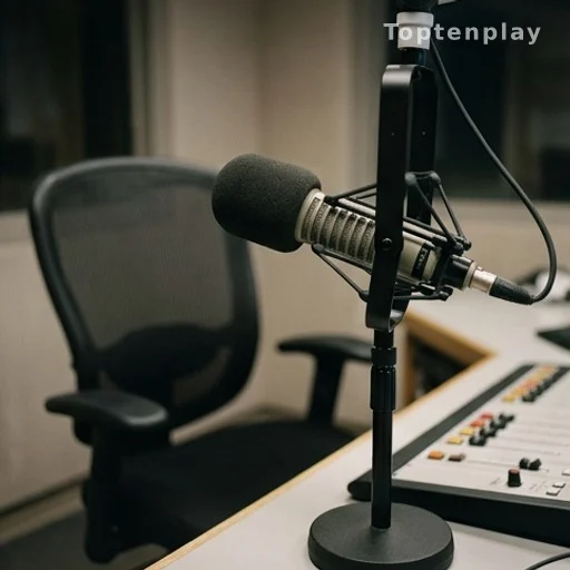 Microphone de studio radio évoquant la carrière de Philippe Bouvard aux Grosses Têtes