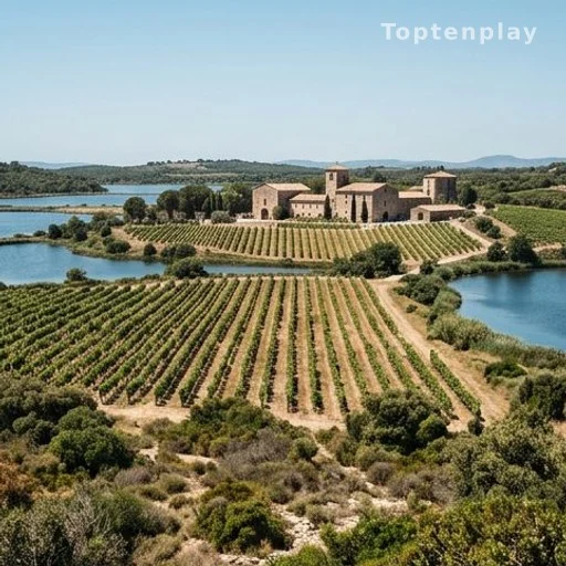 Vignoble méditerranéen de 50 hectares entre étangs et garrigue dans l'Aude