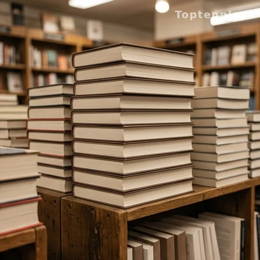 Pile de livres identiques sur une étagère de librairie