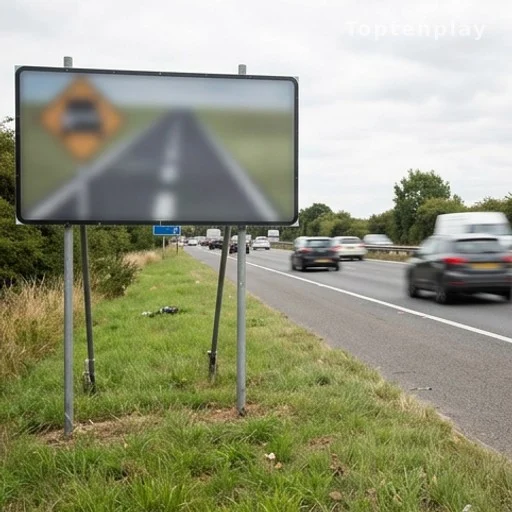 Panneau de sensibilisation à la sécurité routière en bord de route