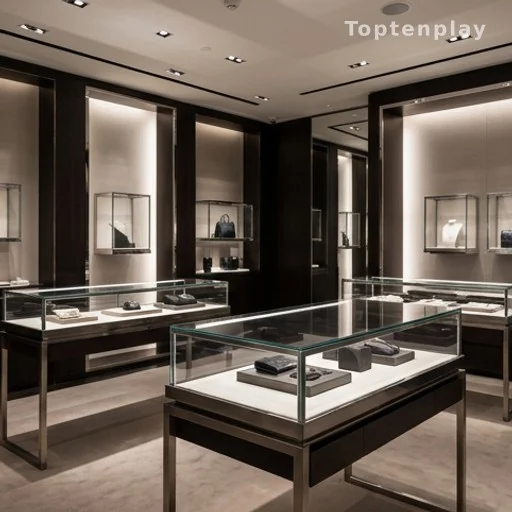 Intérieur d'une boutique de luxe à Madrid, lieu de rencontre du couple
