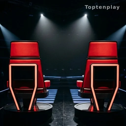 Fauteuils rouges retournés sur le plateau de The Voice Kids