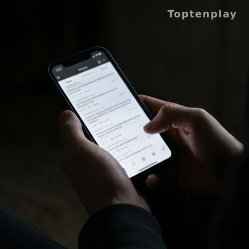 Mains tenant un smartphone affichant un fil de discussion sur un forum en ligne