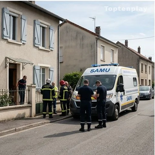 Pompiers et ambulance lors d'une intervention d'urgence en zone résidentielle