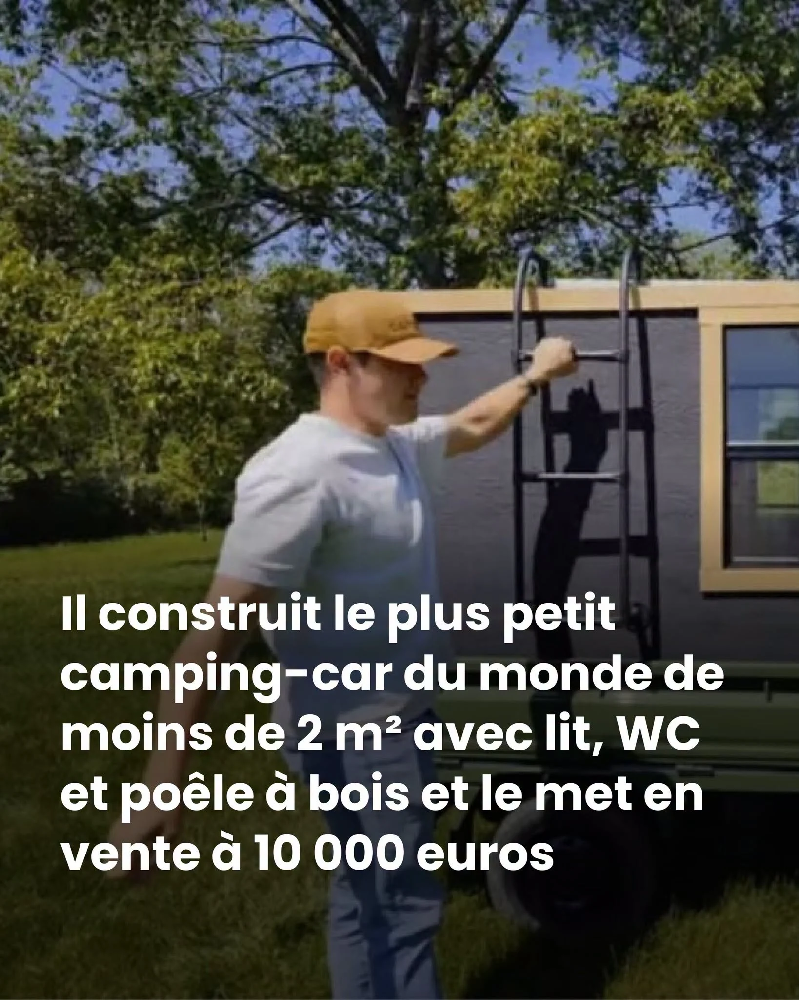 Un camping-car de 1,95 m² avec lit et poêle vendu 10 000 €